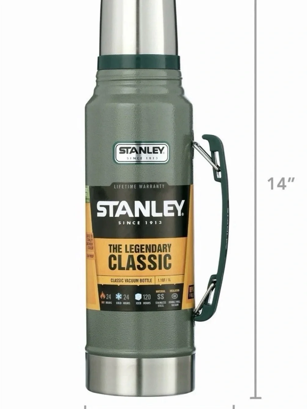 New Stanley Legendary Classic Vacuum Bottle Thermos 1.1 qt 1L Stainless Steel